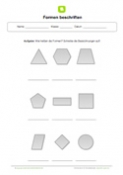Arbeitsblatt: Geometrische Formen beschriften