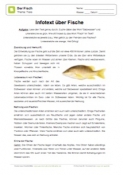 Arbeitsblatt: Infotext über Fische