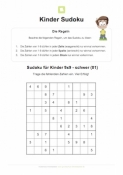 Arbeitsblatt: Kinder Sudoku 9x9 - 01 (schwer)