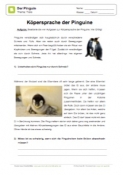 Arbeitsblatt: Körpersprache bei Pinguinen