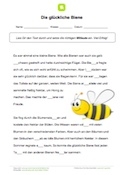 Arbeitsblatt: Mitlaute in Text einsetzen: Die glückliche Biene
