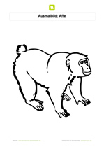 Ausmalbild Affe