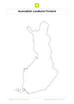 Ausmalbild Landkarte Finnland