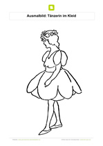 Ausmalbild Tänzerin im Kleid