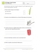 Arbeitsblatt: 10 Fragen über Zucker