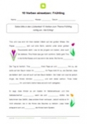 10 Verben einsetzen: Frühling 10 Verben einsetzen: Frühling