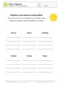 24 Adjektive zum Thema Sommer aufschreiben