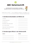 Arbeitsblatt: ABC Geheimschrift