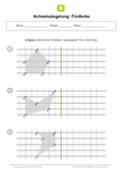 Arbeitsblatt: Achsenspiegelung im Gitternetz: Fünfecke