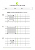 Arbeitsblatt: Achsenspiegelung im Gitternetz: Quadrate