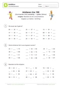 Arbeitsblatt: Addieren bis 100 - Summanden zweistellig - 1 glatter Zehner