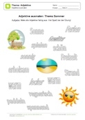 Adjektive ausmalen - Thema Sommer