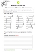 Adjektive: Endung -ig und -lich einsetzen