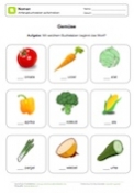 Arbeitsblatt: Anfangsbuchstaben einsetzen bei Gemüse