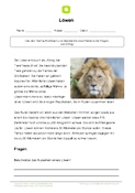 Arbeitsblatt: Arbeitsblatt Löwe mit Aufgaben