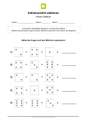 Arbeitsblatt: Arbeitsblatt Zahlenwürfel addieren