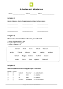 Arbeitsblatt: 7 Aufgaben zu Wortarten mit Grundwort und Bestimmungswort