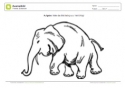 Arbeitsblatt: Ausmalbild Elefant