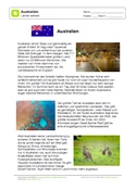 Australien: Lesetext mit Aufgaben