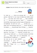 Bestimmte Artikel - Lückentext: Der Winter