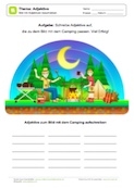 Bild beschreiben mit Adjektiven - Camping