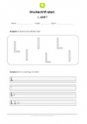 Arbeitsblatt: Buchstabe L - Druckschrift lernen