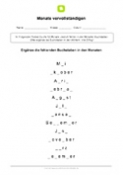 Buchstaben in Monaten vervollständigen