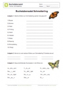Arbeitsblatt: Buchstabensalat Schmetterling