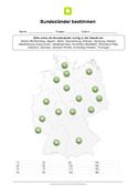 Arbeitsblatt: Bundesländer bestimmen auf Deutschlandkarte
