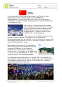 China: Lesetext mit Aufgaben