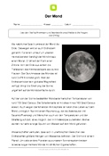 Der Mond: Text mit 5 Aufgaben