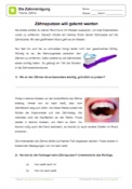 Arbeitsblatt: Die Zahnreinigung
