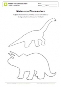 Arbeitsblatt: Dinosaurier malen