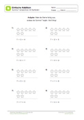 Arbeitsblatt: Einfache Addition - Sterne ausmalen - Summe bis 7
