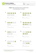 Arbeitsblatt: Einfache Addition - Sterne zählen - Summe 7 bis 10