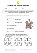 Arbeitsblatt: Einfacher oder doppelter Selbstlaut (O oder OO)