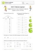 Einmaleins mit 6: Faktoren ergänzen