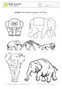 Arbeitsblatt: Elefanten Bilder ausmalen