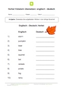 Englisch Vokabeln zum Herbst (englisch-deutsch)