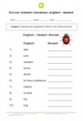 Englisch Vokabeln zum Sommer (englisch-deutsch) Englisch Vokabeln zum Sommer (englisch-deutsch)