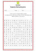 Arbeitsblatt: Englische Weihnachtswörter - Suchsel