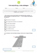 Fahrradprüfung: Links abbiegen