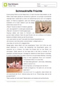 Arbeitsblatt: Fantasiegeschichte Schwein - Schmackhafte Früchte