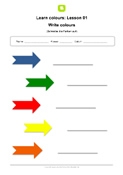 Arbeitsblatt: Farben auf Englisch: 01 Farben aufschreiben