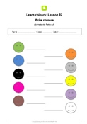 Farben auf Englisch: 02 Farben von Gesichtern aufschreiben