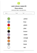 Arbeitsblatt Farben auf Englisch 01 Farben aufschreiben