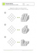 Arbeitsblatt: Fehlende Würfel zählen als Bauplan