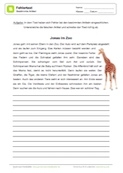 Fehlertext - Bestimmte Artikel: Jonas im Zoo