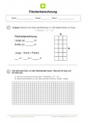 Arbeitsblatt: Flächenberechnung: Formel und Textaufgabe