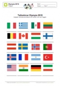 Arbeitsblatt: Flaggen Olympia 2018